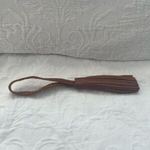 Portland Leather Goods Brown Leather Tassel Keychain